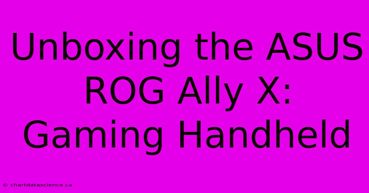 Unboxing The ASUS ROG Ally X: Gaming Handheld