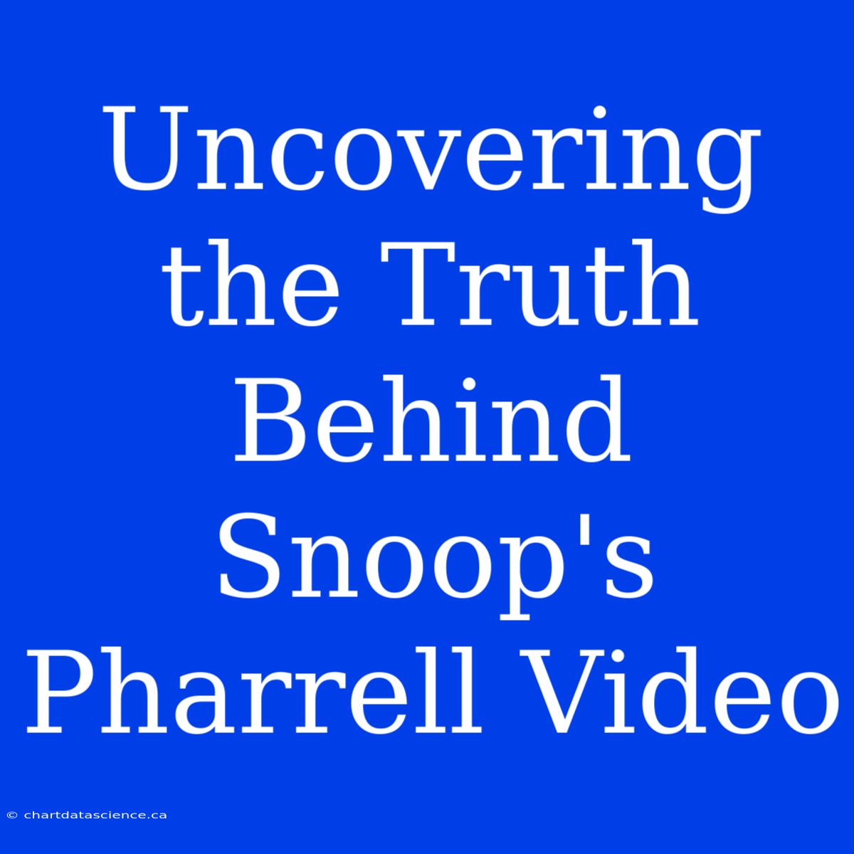 Uncovering The Truth Behind Snoop's Pharrell Video