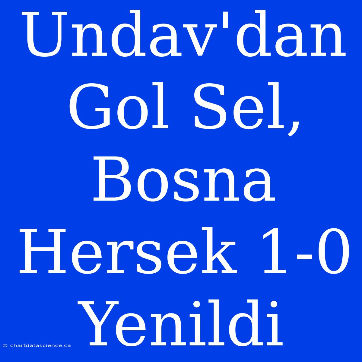 Undav'dan Gol Sel, Bosna Hersek 1-0 Yenildi