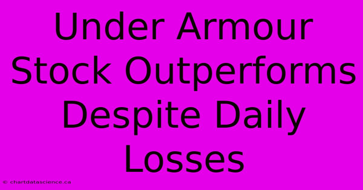 Under Armour Stock Outperforms Despite Daily Losses