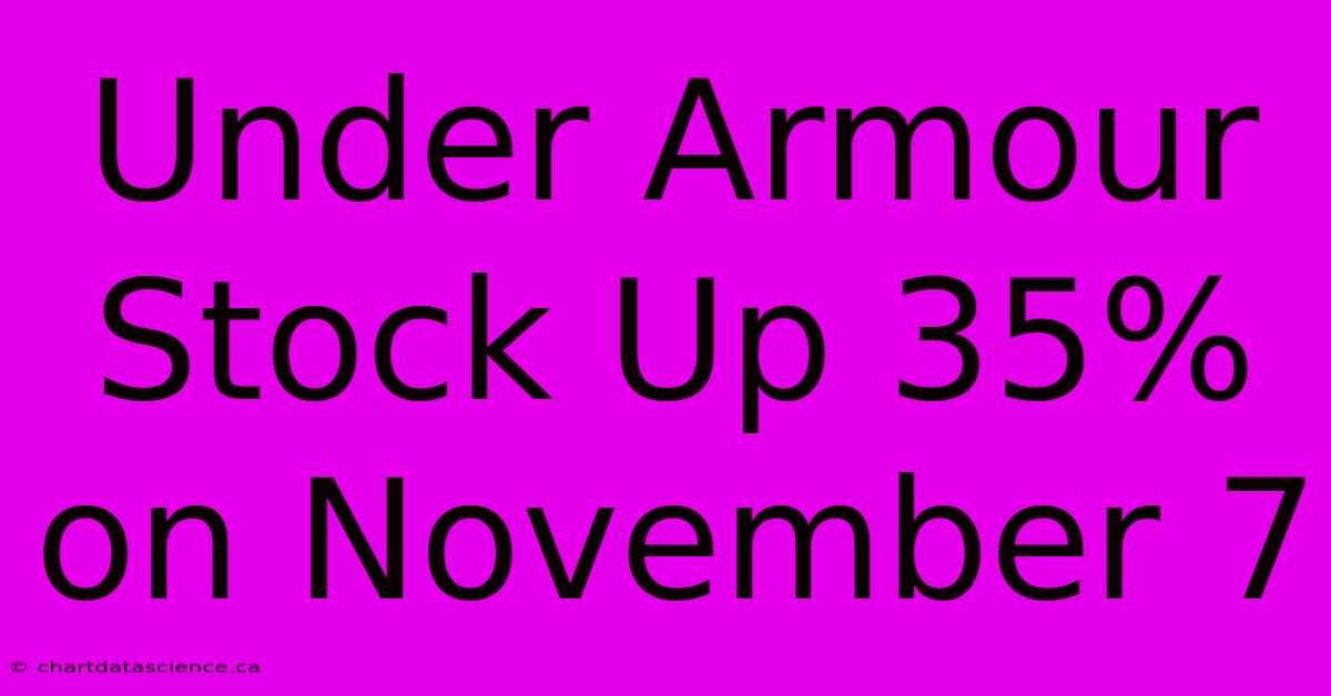 Under Armour Stock Up 35% On November 7