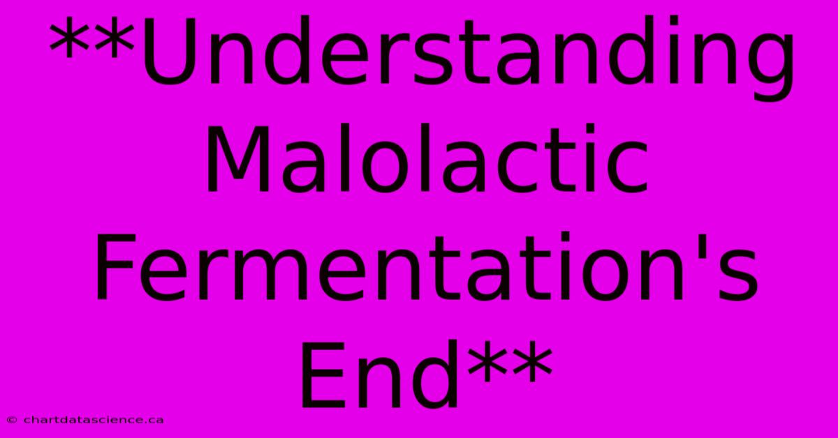 **Understanding Malolactic Fermentation's End**