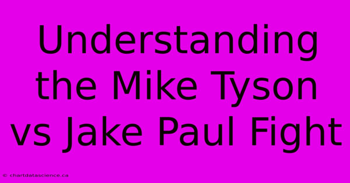 Understanding The Mike Tyson Vs Jake Paul Fight