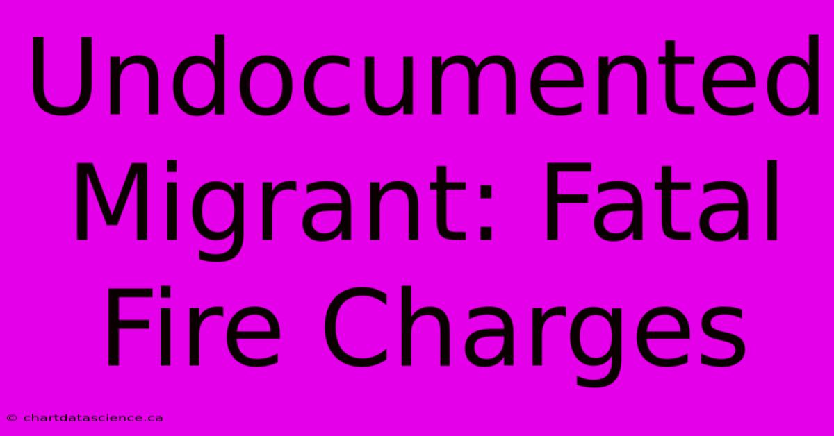 Undocumented Migrant: Fatal Fire Charges