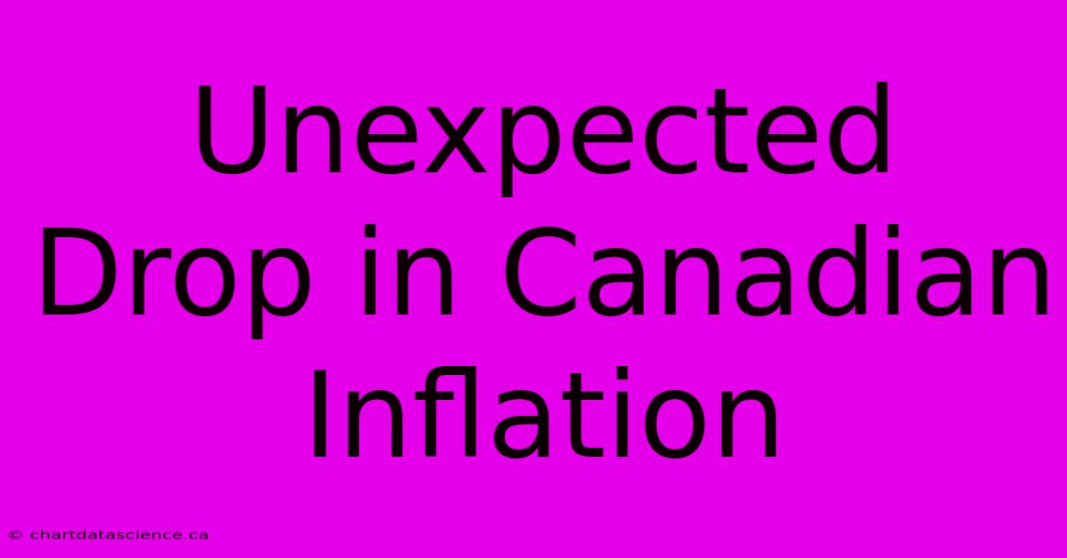 Unexpected Drop In Canadian Inflation