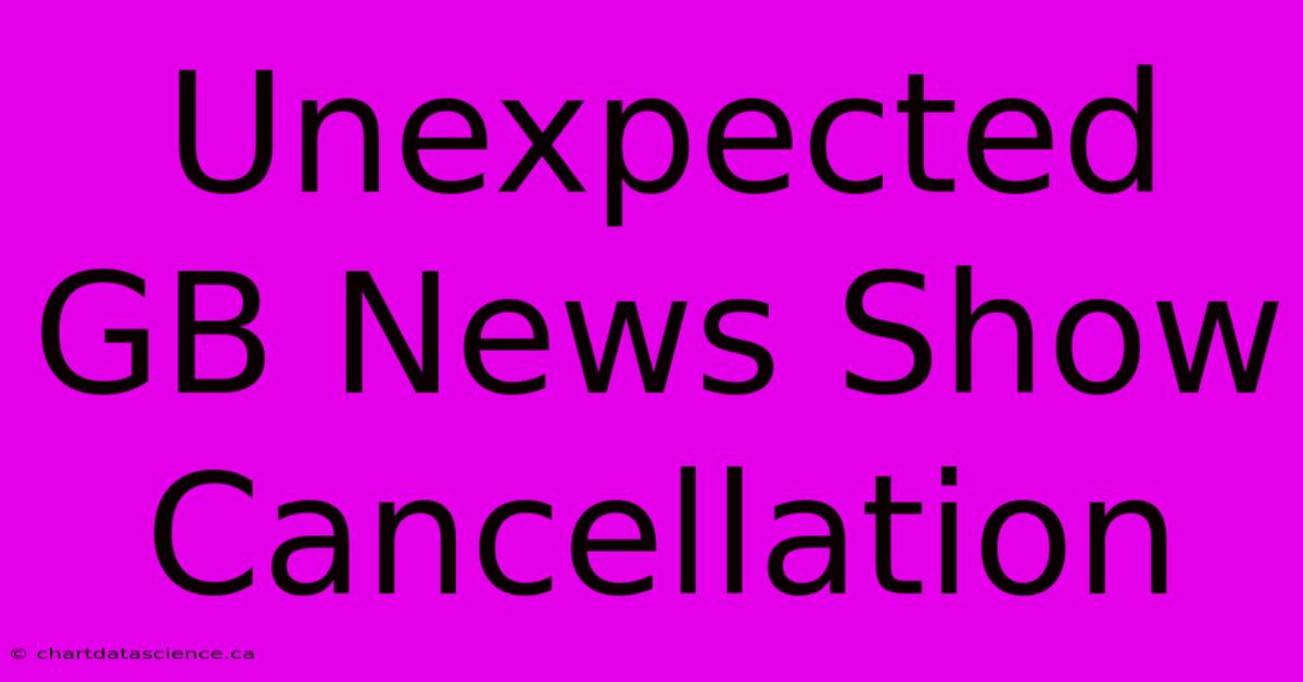 Unexpected GB News Show Cancellation