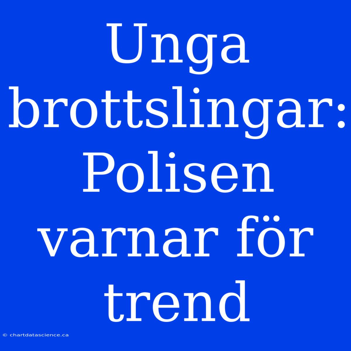 Unga Brottslingar: Polisen Varnar För Trend