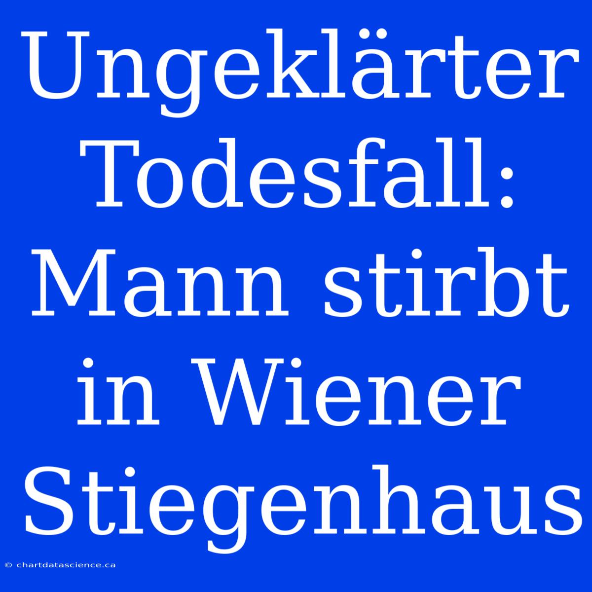 Ungeklärter Todesfall: Mann Stirbt In Wiener Stiegenhaus