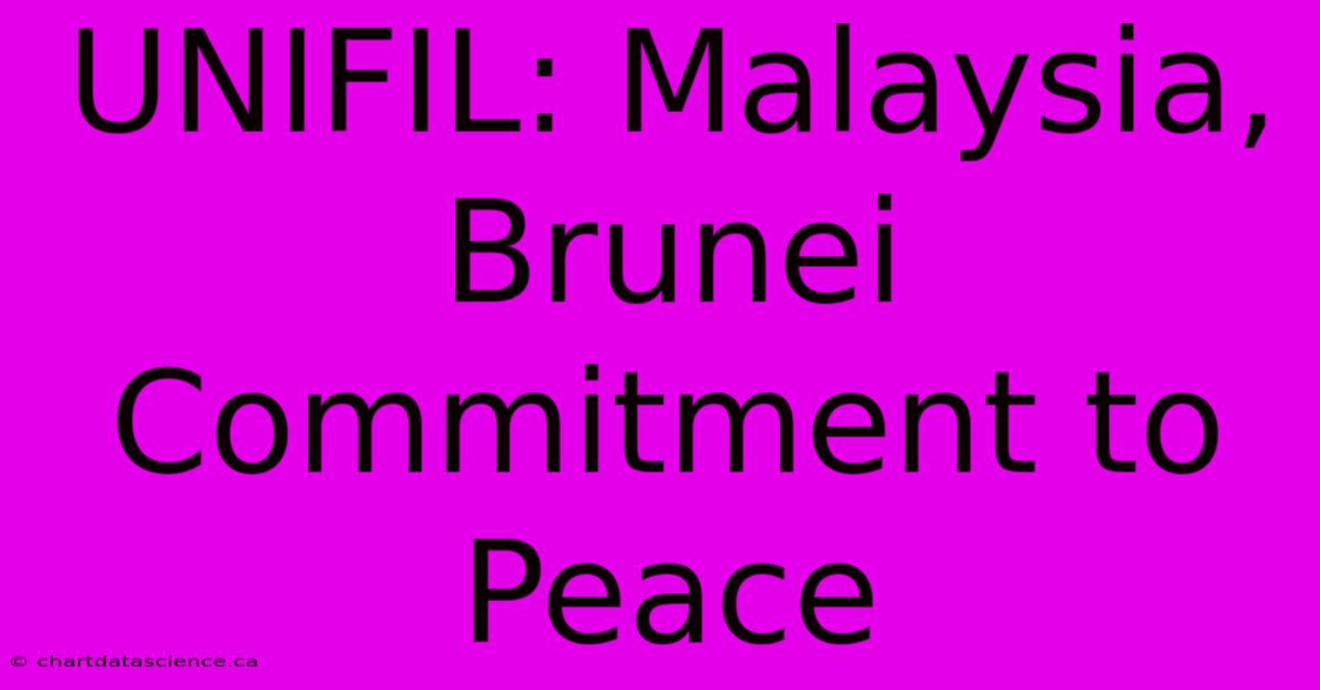 UNIFIL: Malaysia, Brunei Commitment To Peace