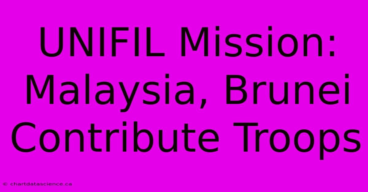 UNIFIL Mission: Malaysia, Brunei Contribute Troops