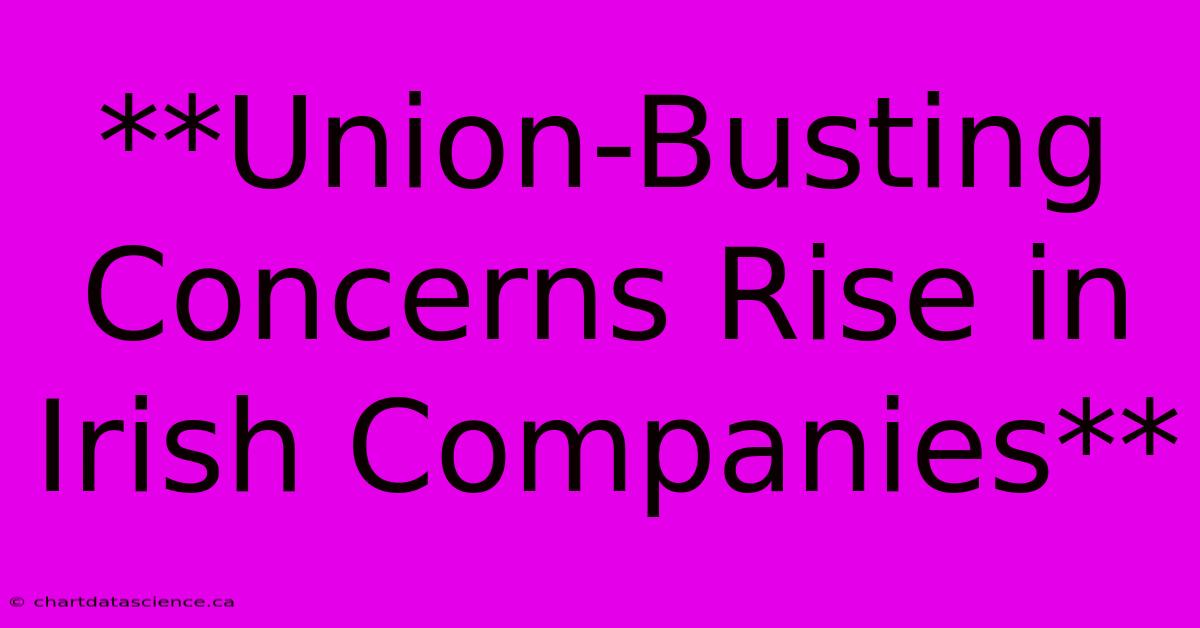 **Union-Busting Concerns Rise In Irish Companies**