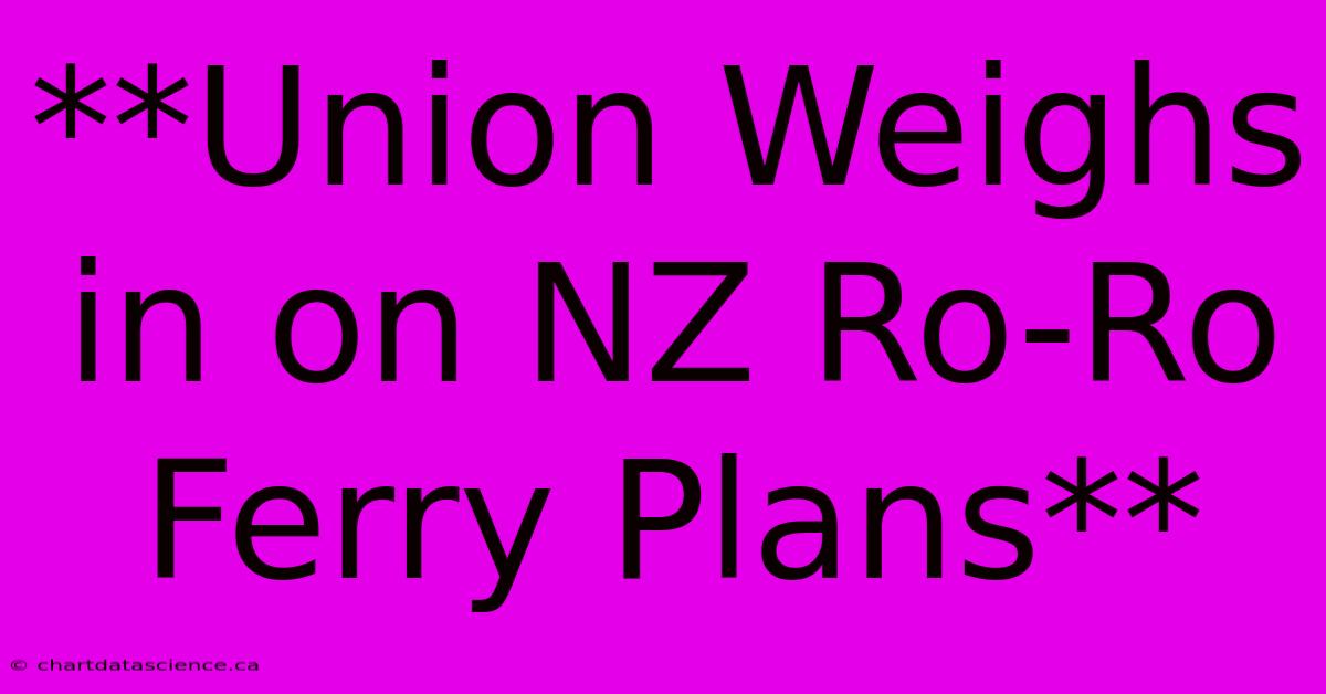 **Union Weighs In On NZ Ro-Ro Ferry Plans**