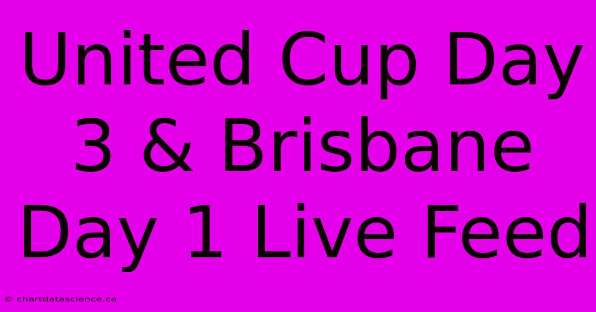 United Cup Day 3 & Brisbane Day 1 Live Feed