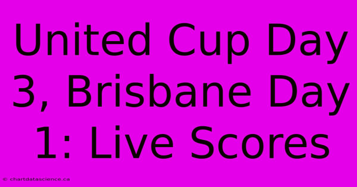 United Cup Day 3, Brisbane Day 1: Live Scores