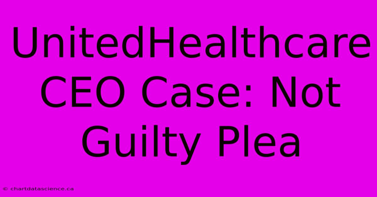 UnitedHealthcare CEO Case: Not Guilty Plea