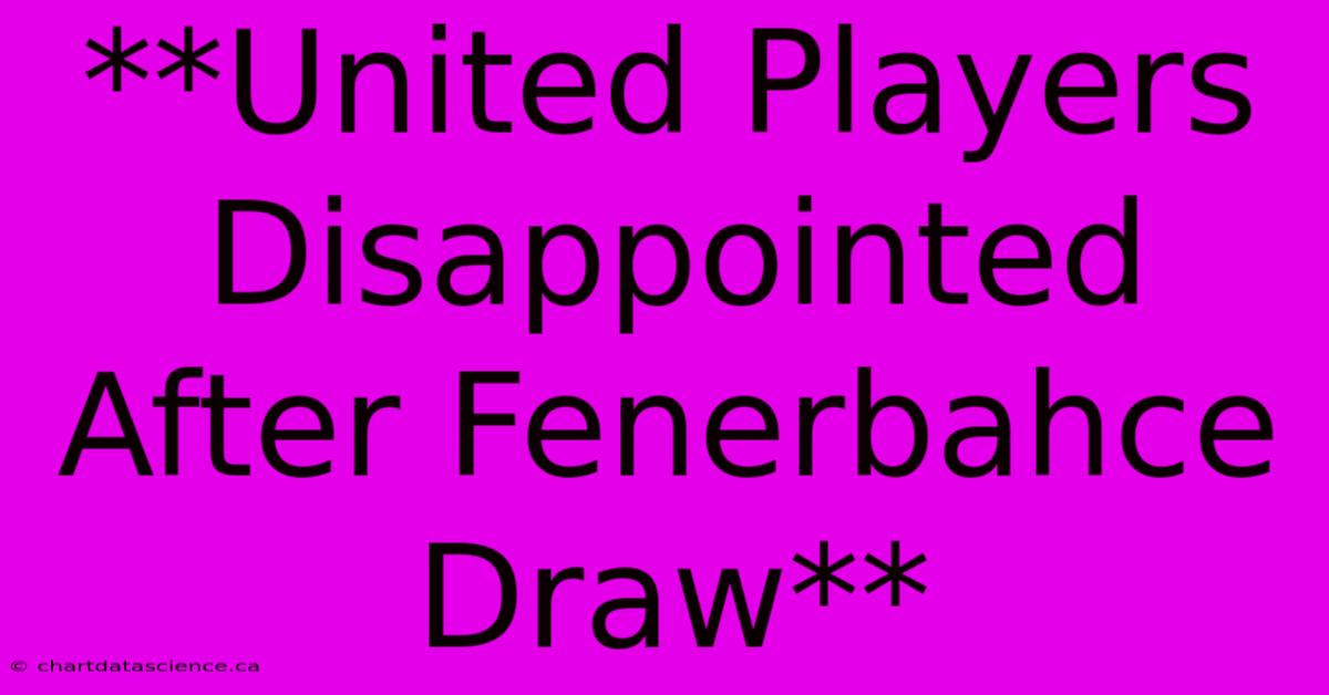 **United Players Disappointed After Fenerbahce Draw**