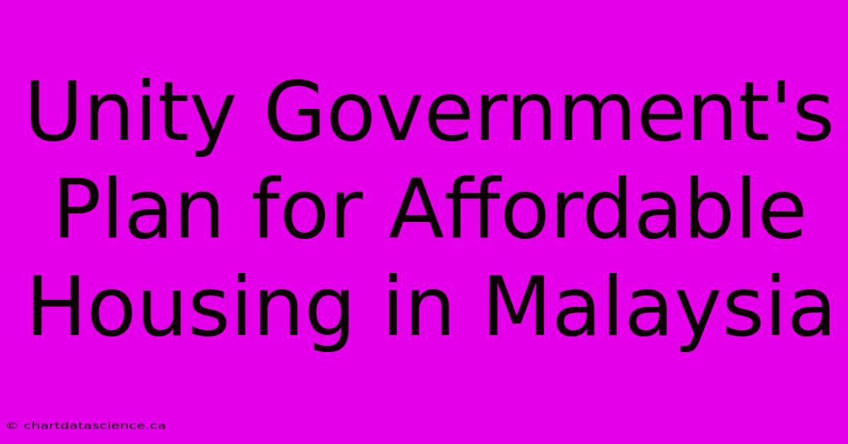 Unity Government's Plan For Affordable Housing In Malaysia