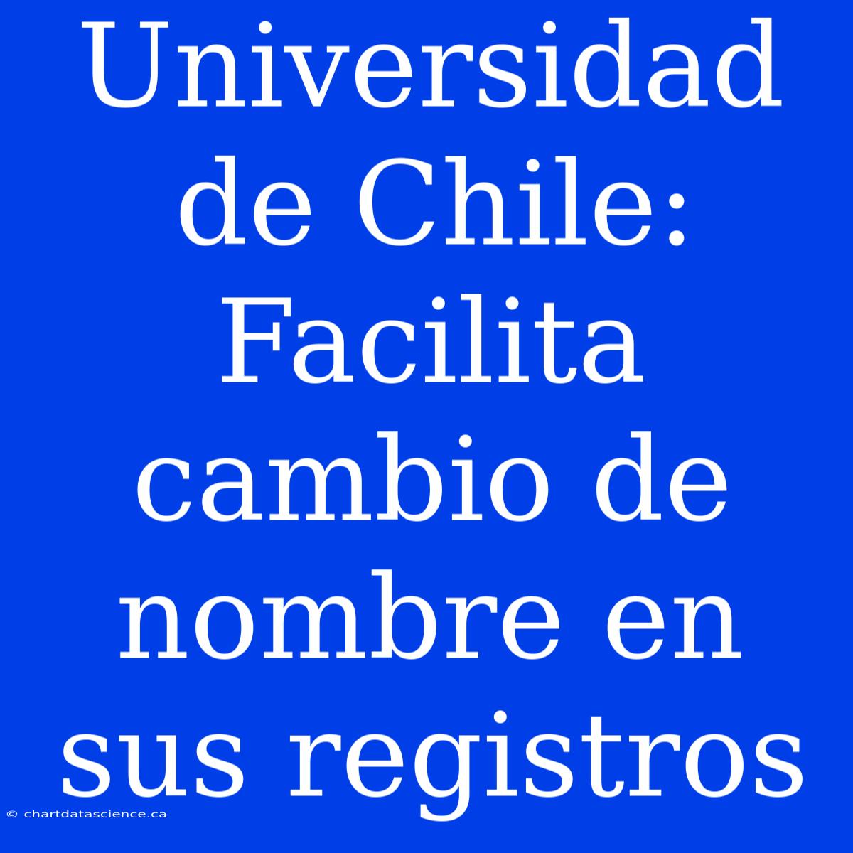 Universidad De Chile: Facilita Cambio De Nombre En Sus Registros