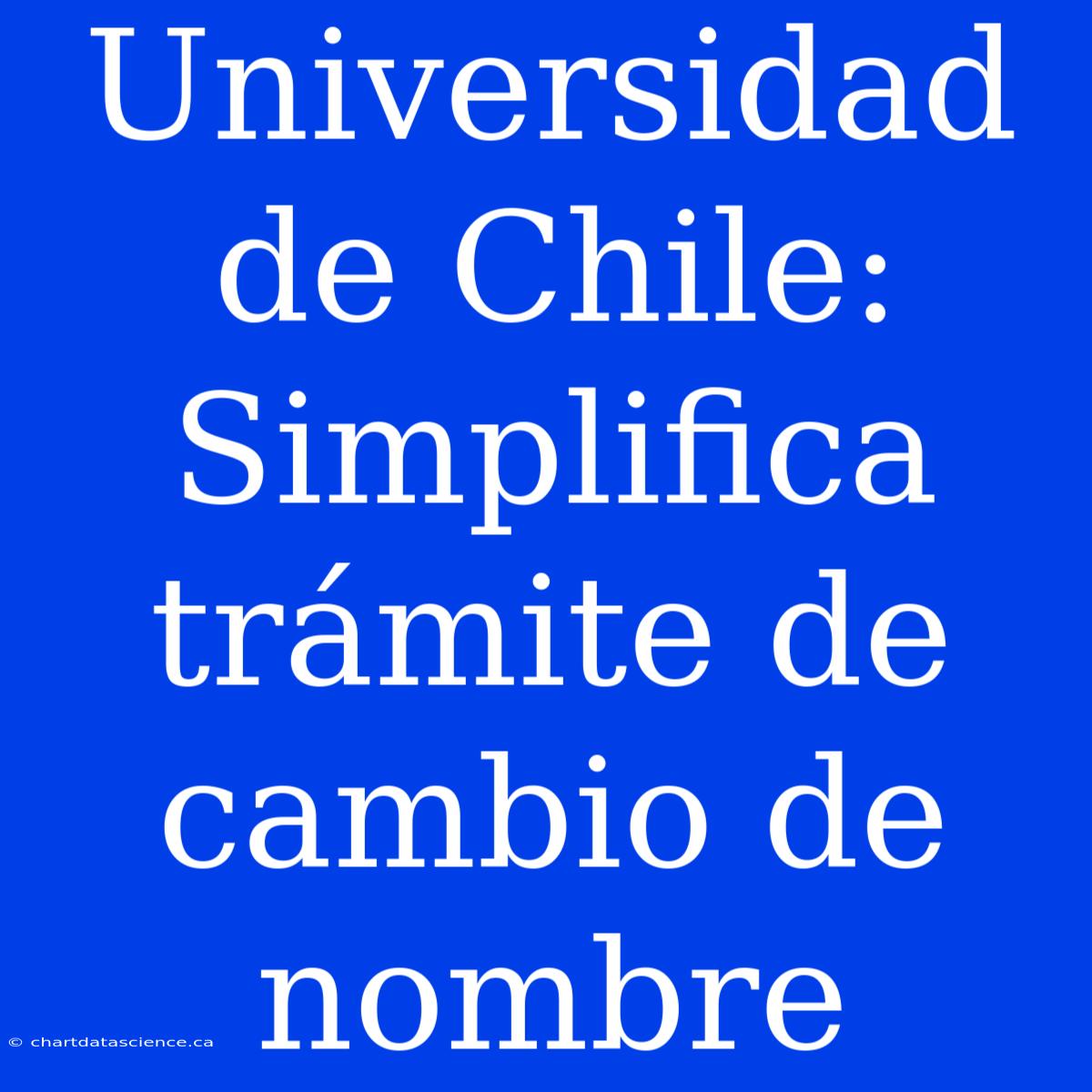 Universidad De Chile: Simplifica Trámite De Cambio De Nombre