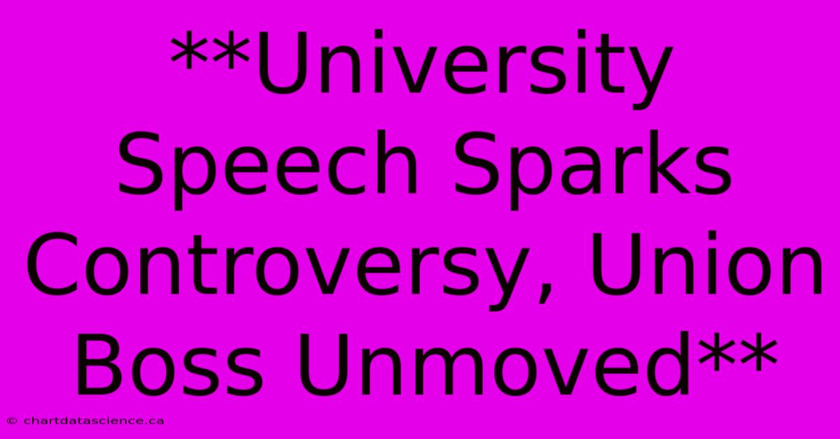 **University Speech Sparks Controversy, Union Boss Unmoved** 