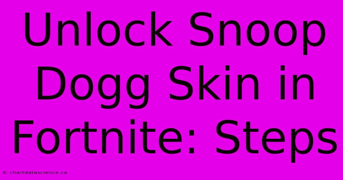 Unlock Snoop Dogg Skin In Fortnite: Steps