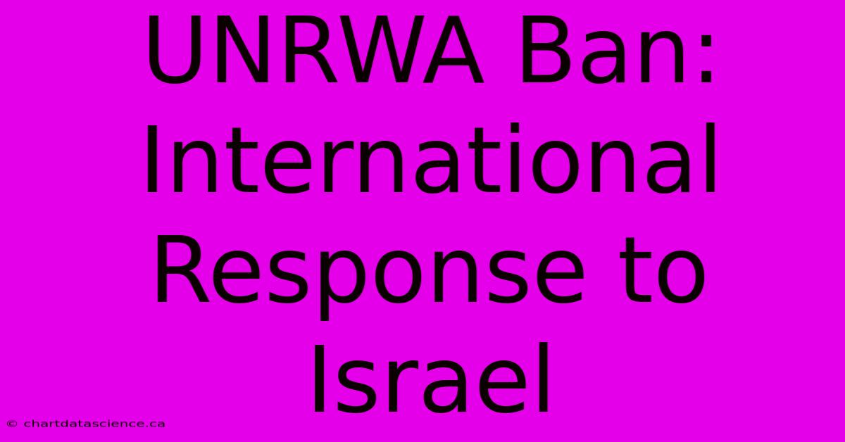 UNRWA Ban: International Response To Israel 