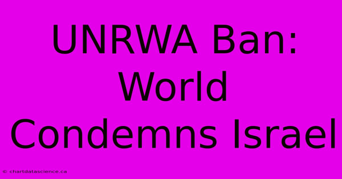 UNRWA Ban: World Condemns Israel