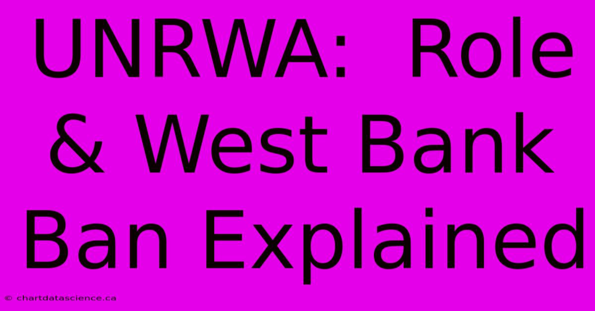 UNRWA:  Role & West Bank Ban Explained