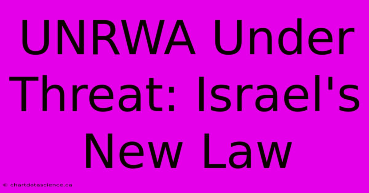 UNRWA Under Threat: Israel's New Law 