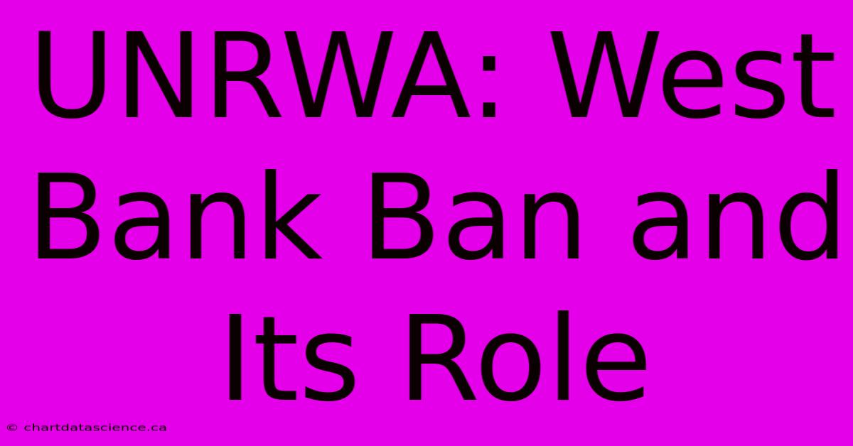 UNRWA: West Bank Ban And Its Role