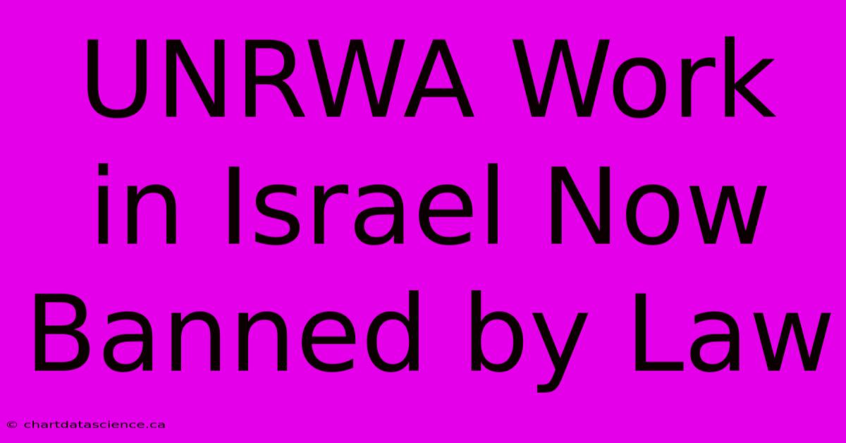 UNRWA Work In Israel Now Banned By Law