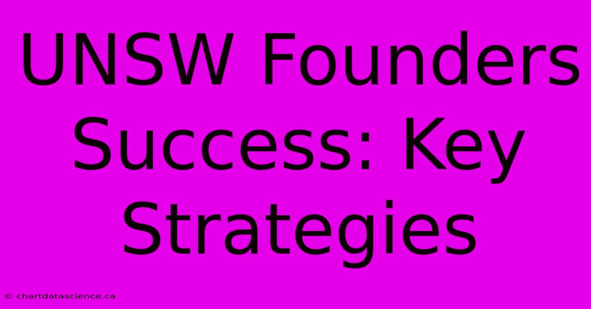 UNSW Founders Success: Key Strategies