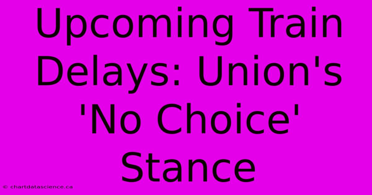 Upcoming Train Delays: Union's 'No Choice' Stance