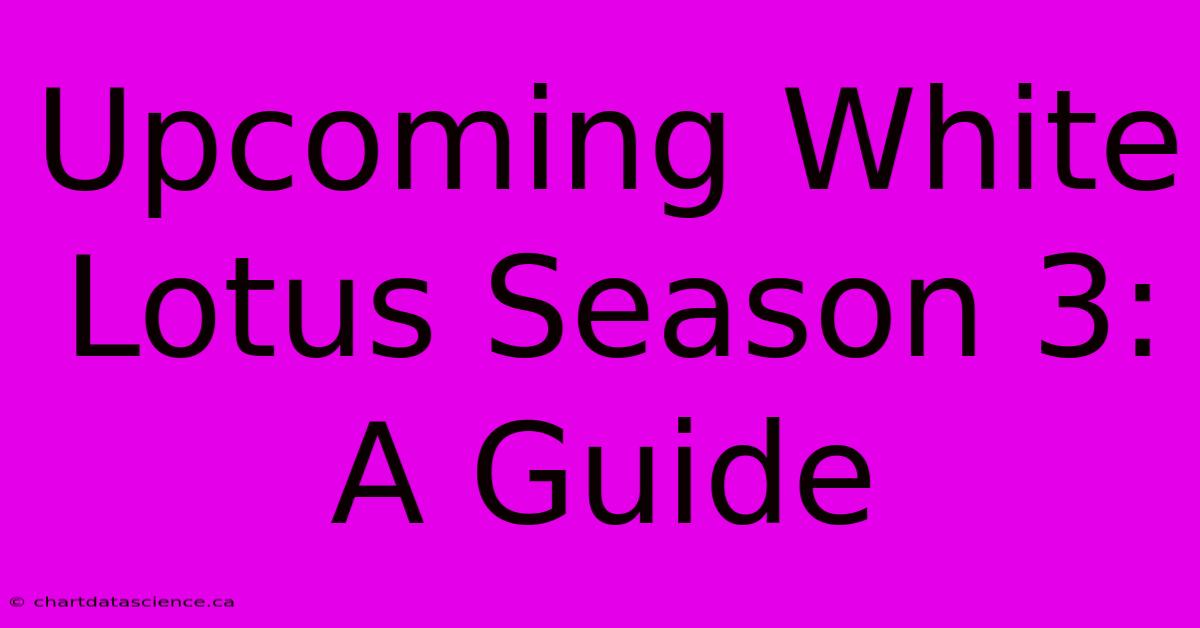 Upcoming White Lotus Season 3: A Guide