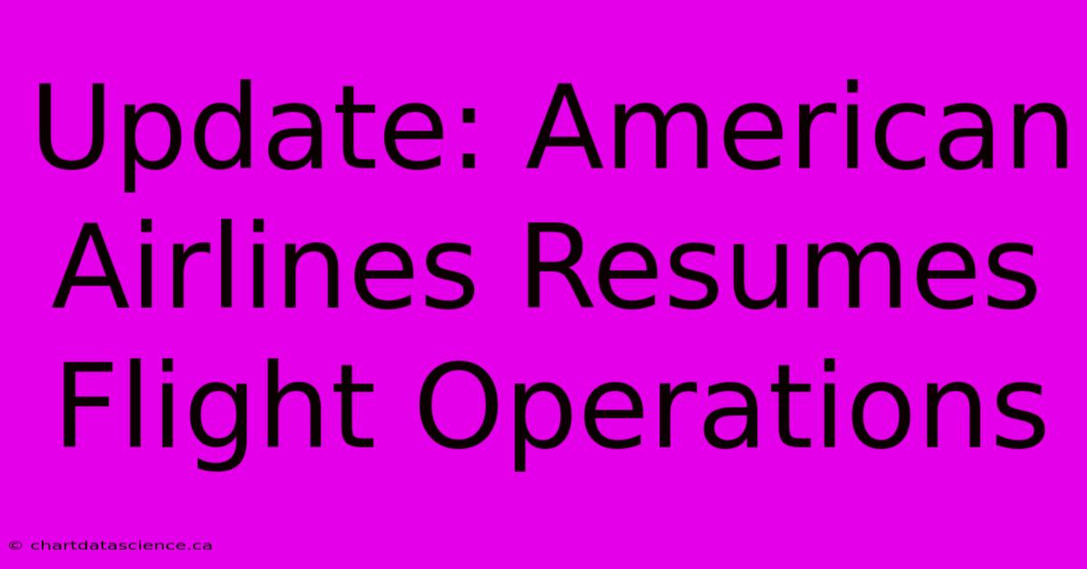 Update: American Airlines Resumes Flight Operations