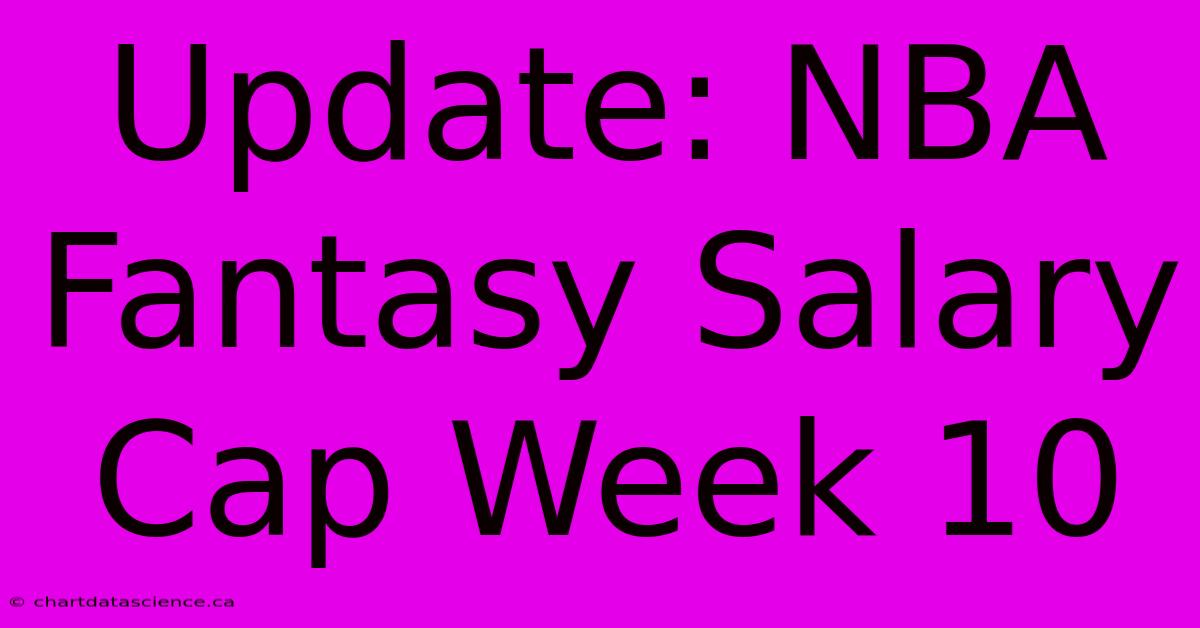 Update: NBA Fantasy Salary Cap Week 10