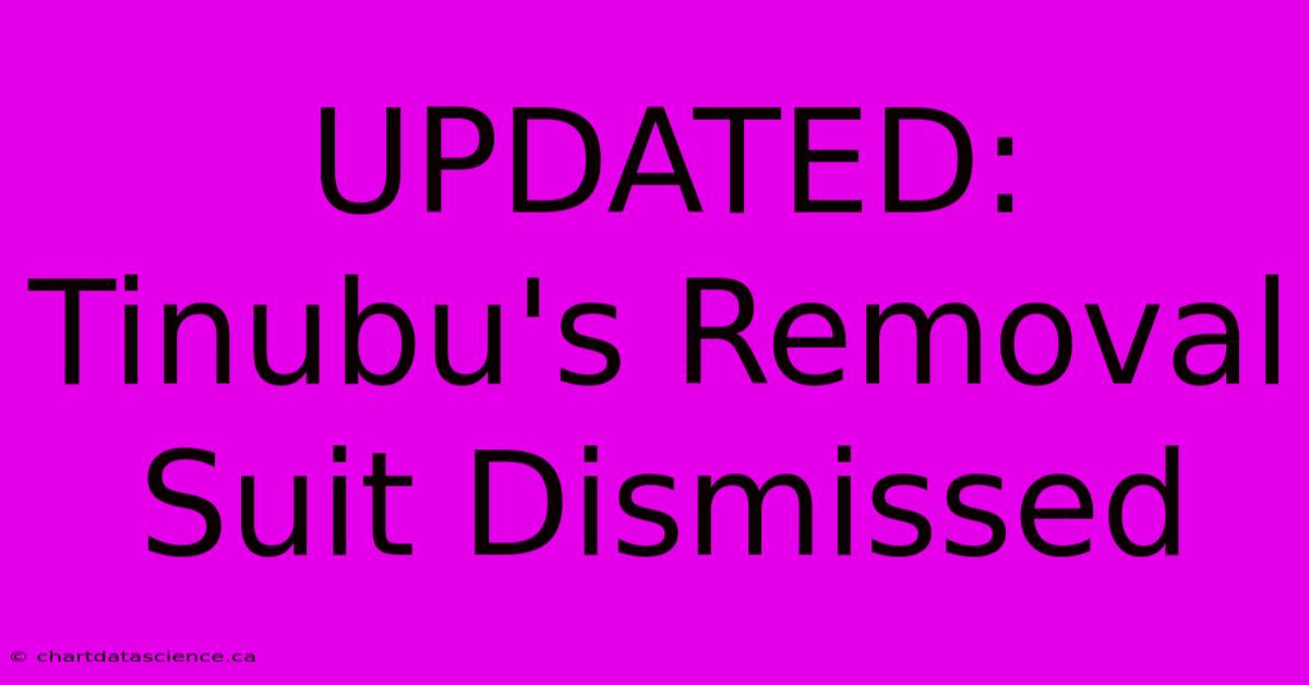 UPDATED: Tinubu's Removal Suit Dismissed