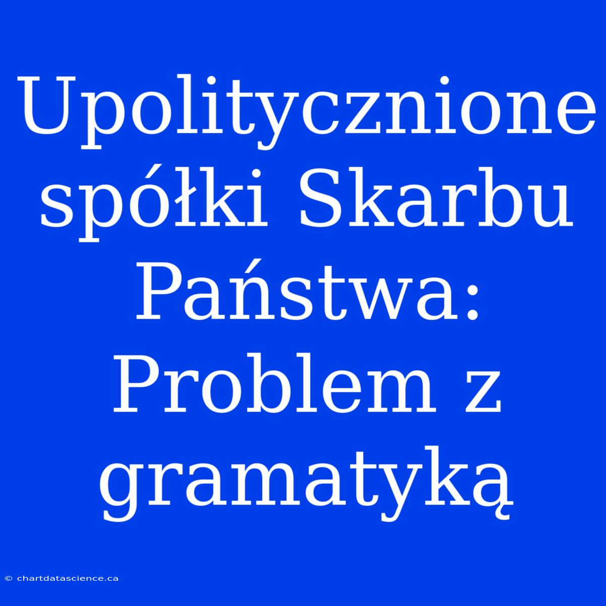 Upolitycznione Spółki Skarbu Państwa: Problem Z Gramatyką