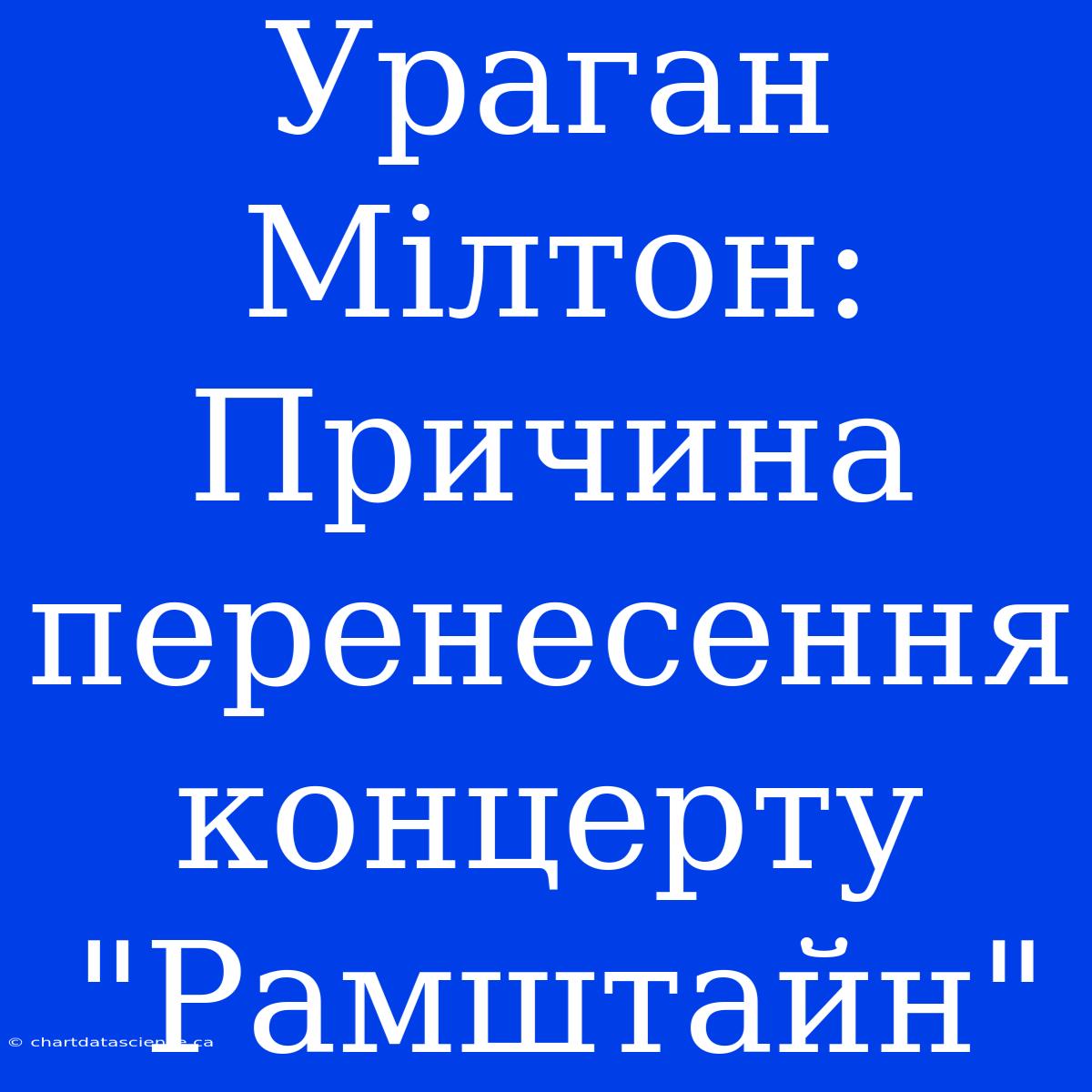 Ураган Мілтон: Причина Перенесення Концерту 