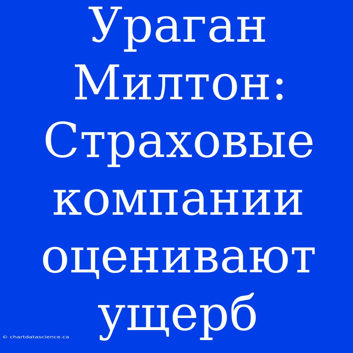 Ураган Милтон: Страховые Компании Оценивают Ущерб