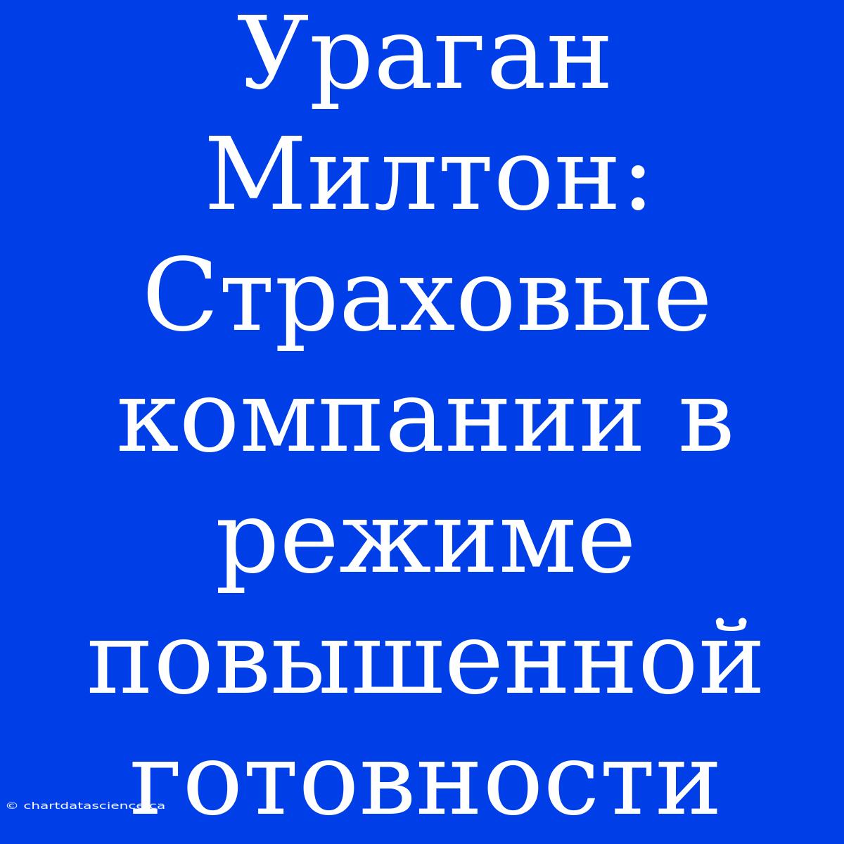 Ураган Милтон: Страховые Компании В Режиме Повышенной Готовности