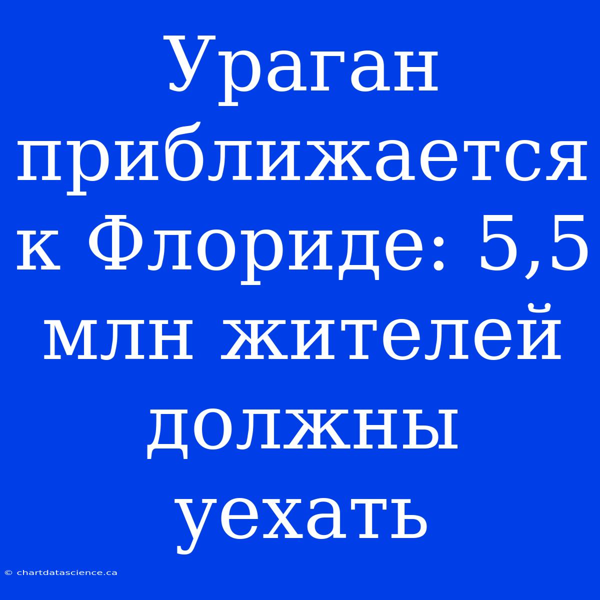 Ураган Приближается К Флориде: 5,5 Млн Жителей Должны Уехать