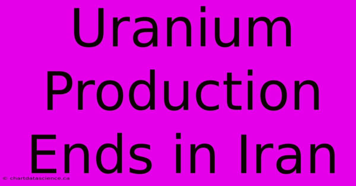 Uranium Production Ends In Iran