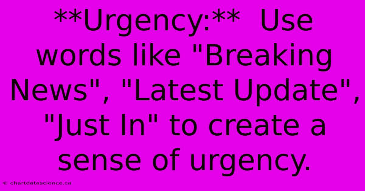 **Urgency:**  Use Words Like 