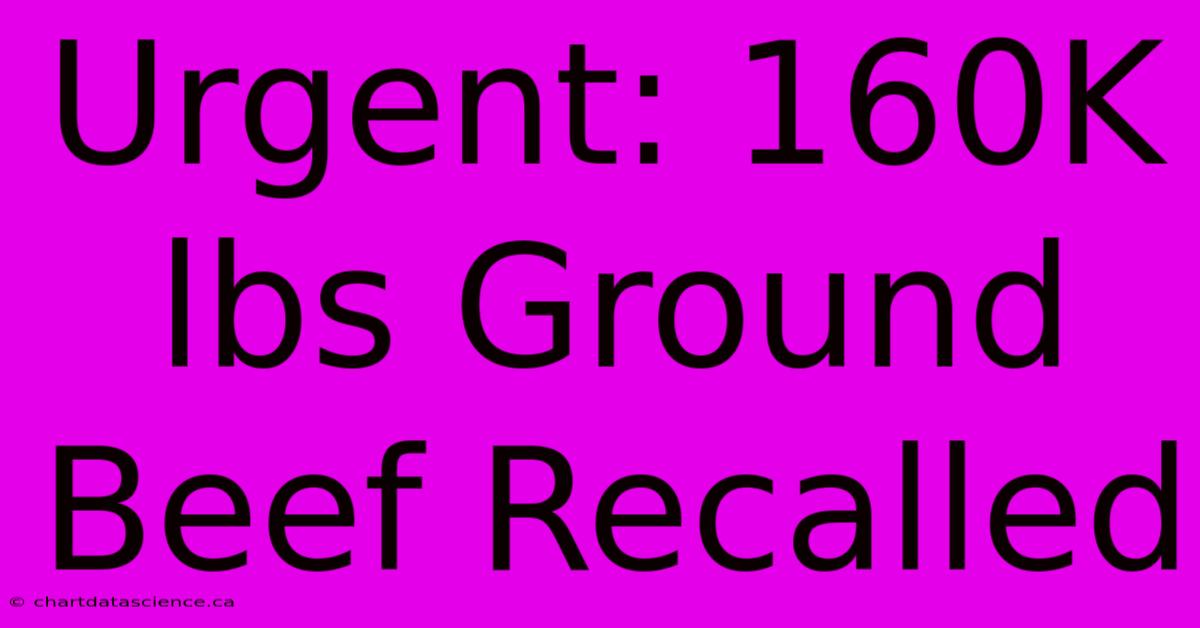 Urgent: 160K Lbs Ground Beef Recalled