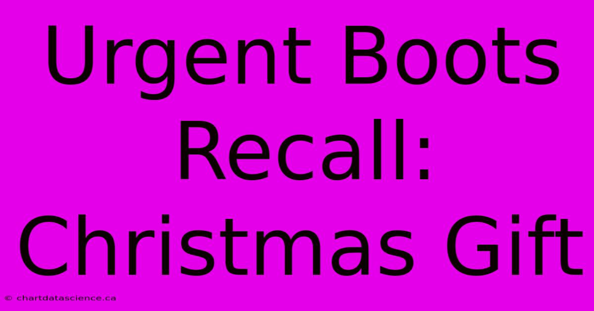 Urgent Boots Recall: Christmas Gift