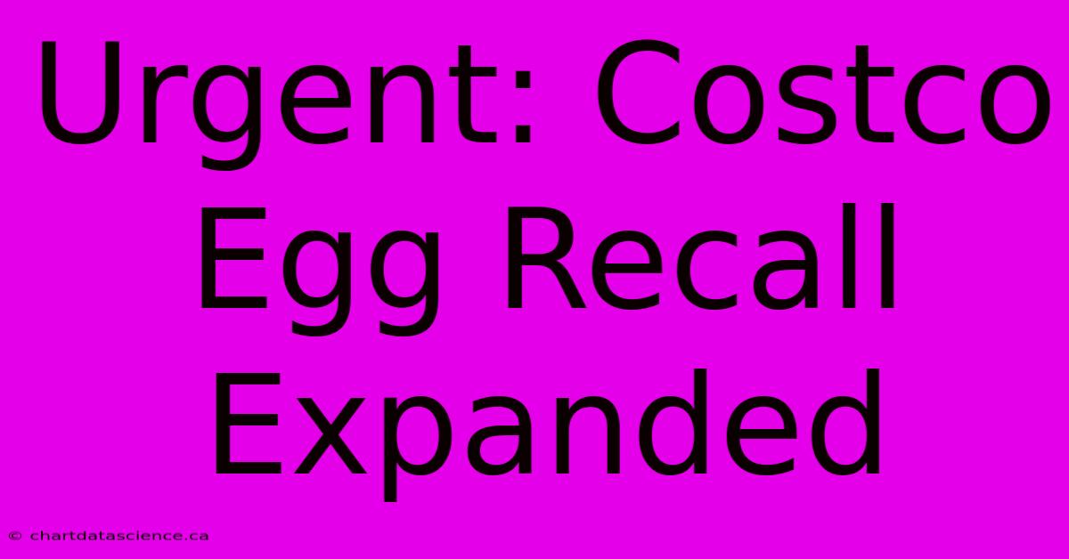 Urgent: Costco Egg Recall Expanded