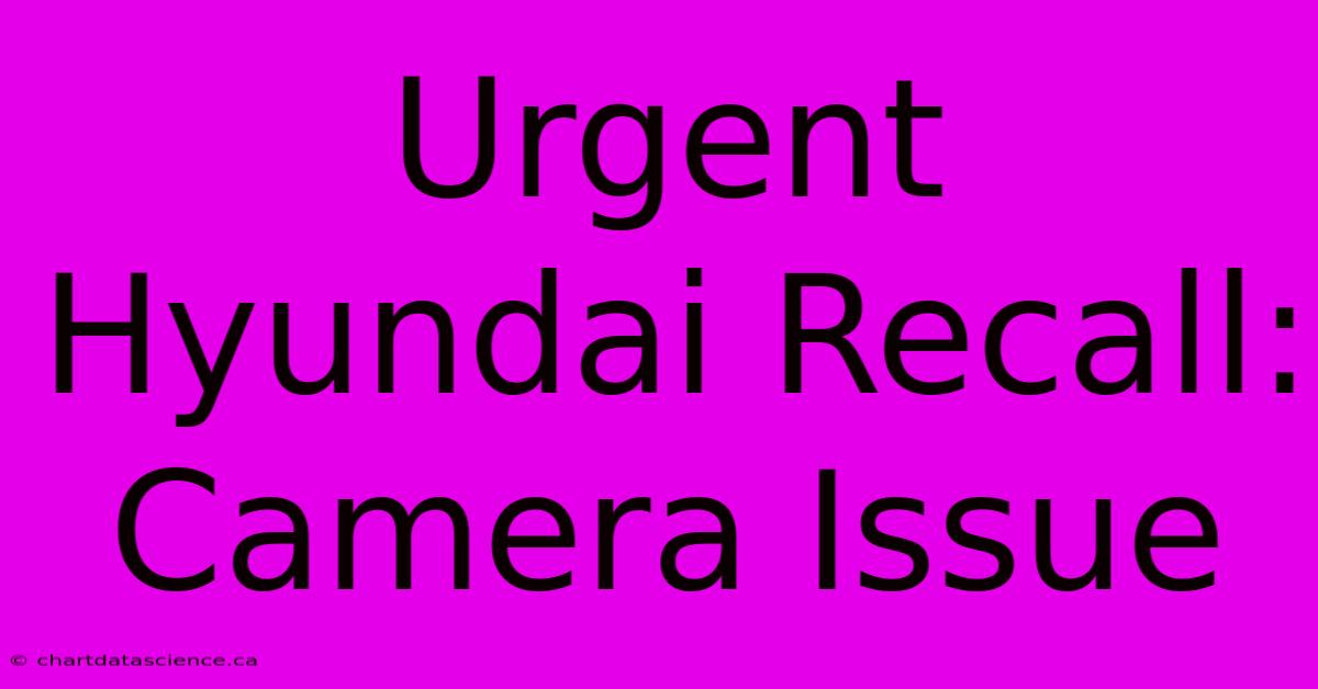 Urgent Hyundai Recall: Camera Issue