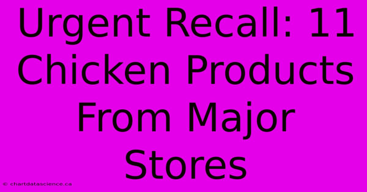 Urgent Recall: 11 Chicken Products From Major Stores