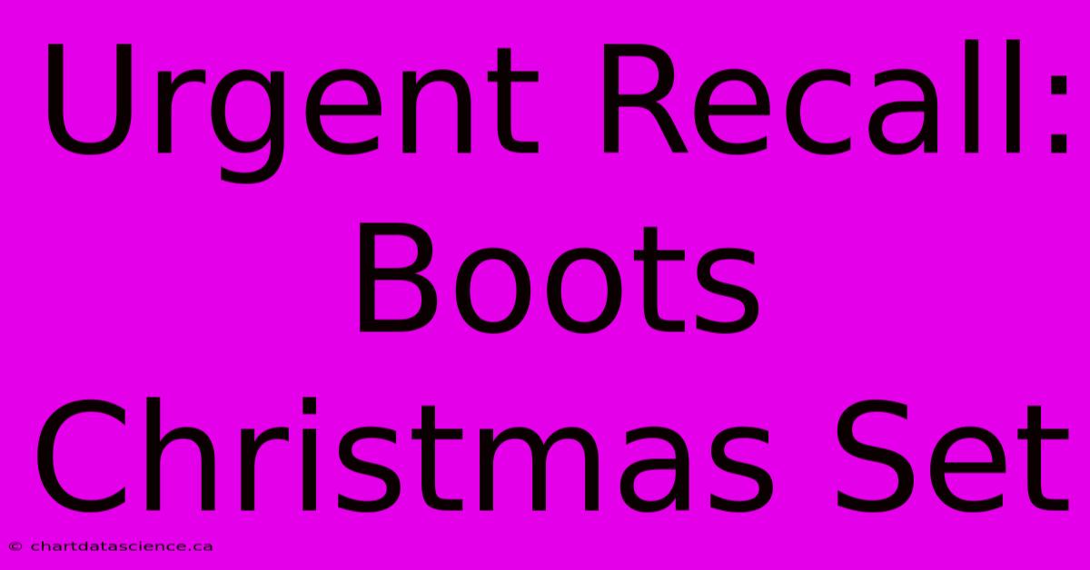 Urgent Recall: Boots Christmas Set